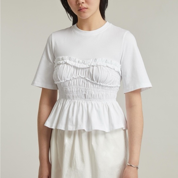 Cecilie Bahnsen Tops - Cecilie Bahnsen Vilde T-Shirt Jersey White
